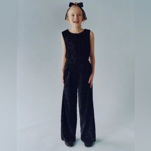 LONG SHIMMER VELVET JUMPSUIT - Size 11-12